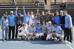 Columbia&#8217;s men&#8217;s tennis team celebrates its second Ivy League championship in three years. PHOTO: COLUMBIA UNIVERSITY ATHLETICS